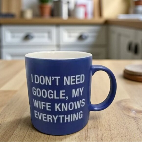 " I Don't Need Google,  My Wife Knows Everything" Sarcastic Mug - Picture 1 of 6